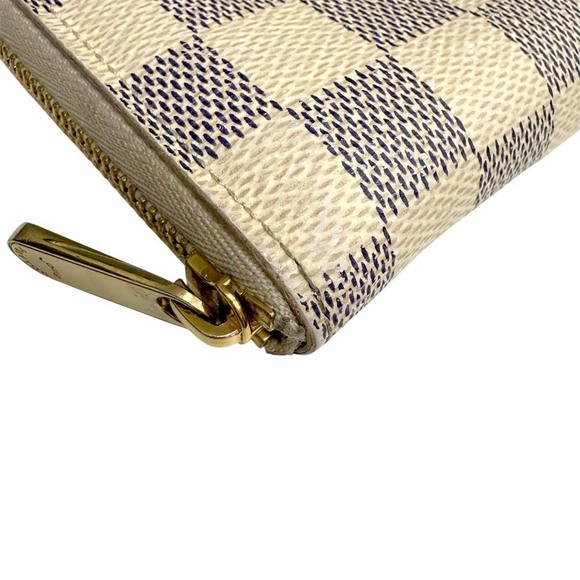 Louis Vuitton Zippy Wallet Damier Azur White Leather - Picture 8 of 13